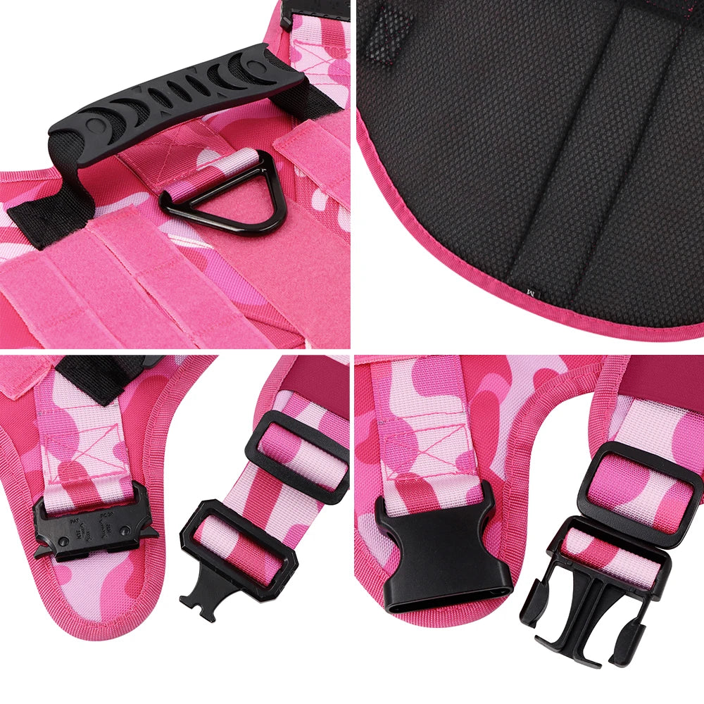 PETRAVELCN Military Dog Harness Tactical Vest Adjustable