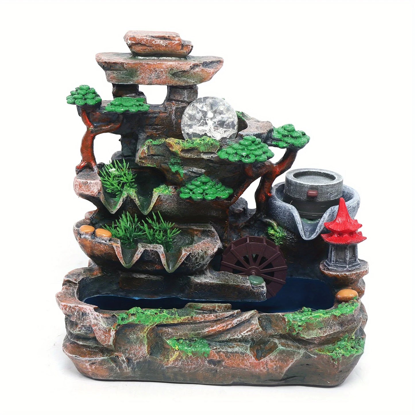 Hignconcerned Resin Indoor Waterfall Tabletop Fountain