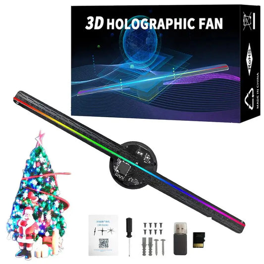 High-concerned 3D Hologram LED Fan Projector Advertising Display For Christmas Halloween