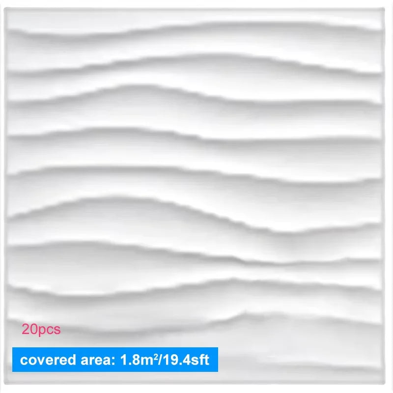 Hign-concerned 20Pcs 3D Wall Panels Indoor Decoration For Living Room Bedroom Office