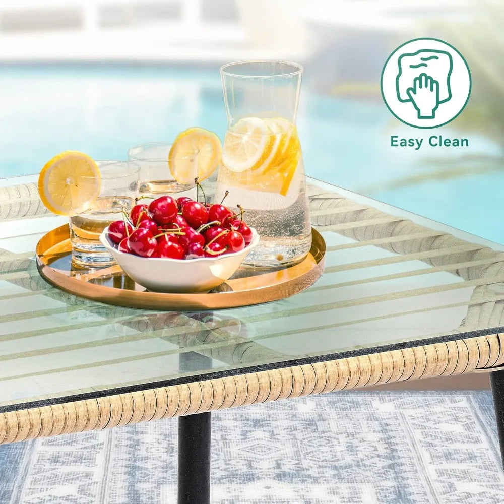 Wicker Outdoor 2 Piece Patio Furniture Set With Cushions