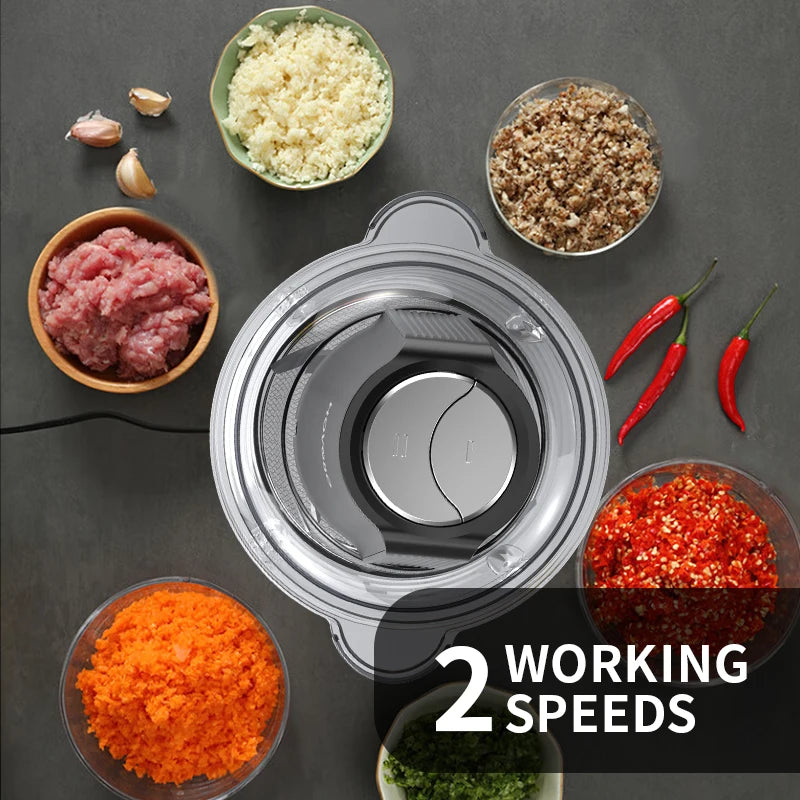 ZHIYU 500W Food Processor Electric Meat Grinder Chopper