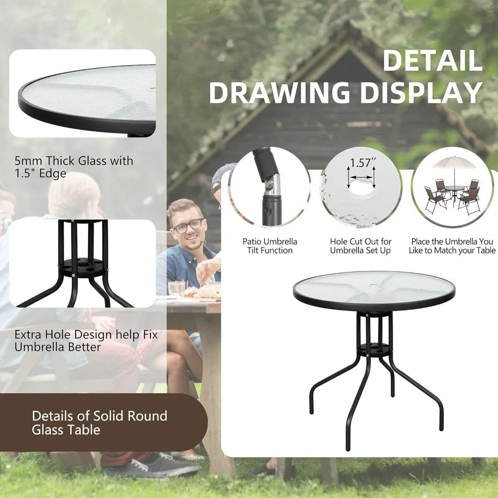 Angduo Folding Patio Dining Set All Weather Furniture
