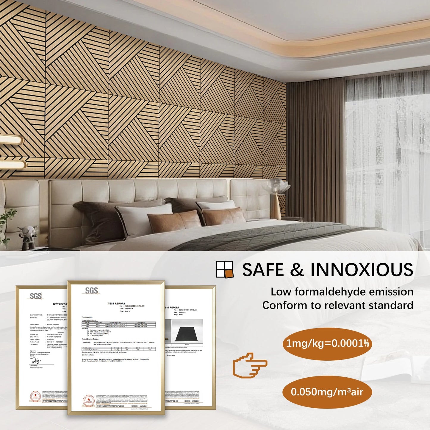 Self Adhesive Acoustic Wood Slat Panels For Noise Reduction