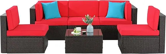 Outdoor All Weather Rattan Sectional Patio Sofa Set