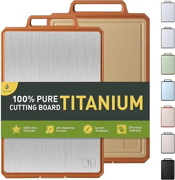 Titanium Cutting Board With Handle For Kitchen Chopping