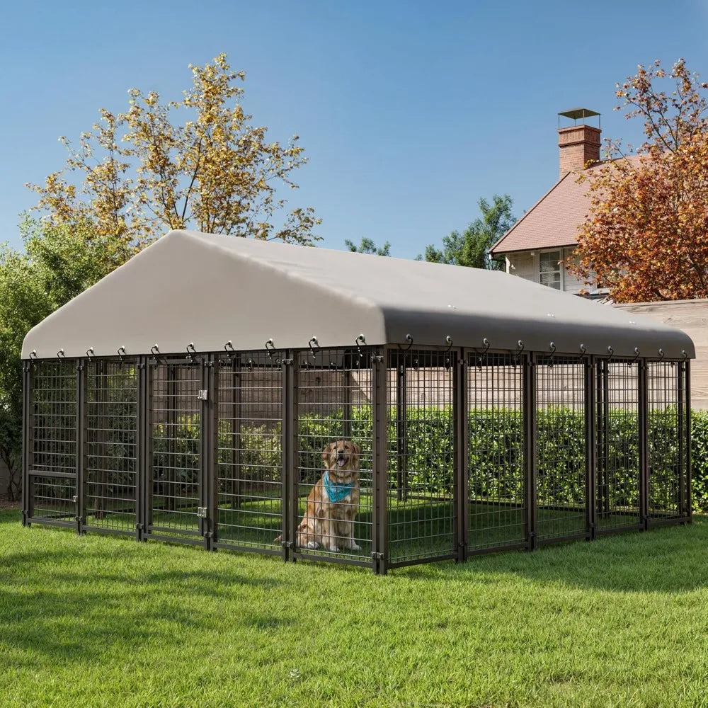 MKDK Outdoor Heavy Duty Dog Kennel Double Lock Cage