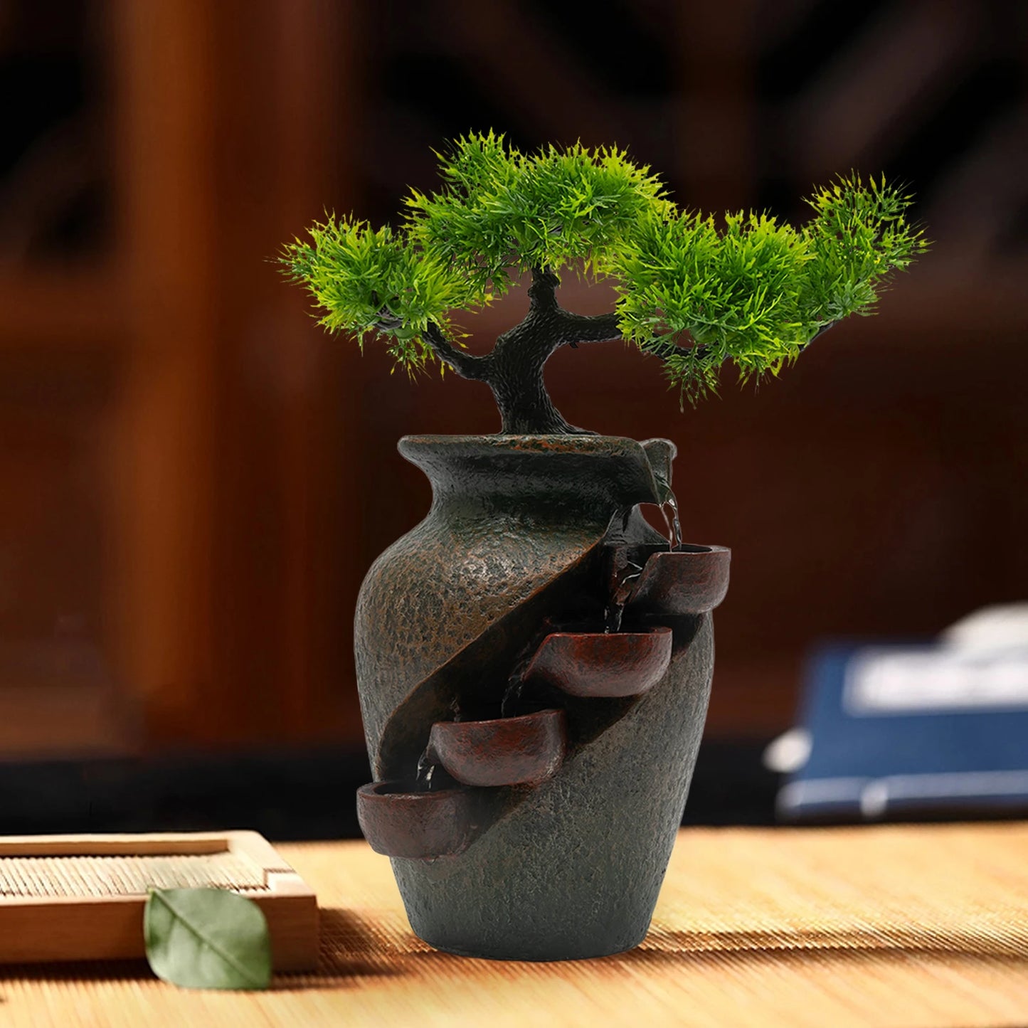 Mini Waterfall Tabletop Fountain Indoor Relaxation Feature