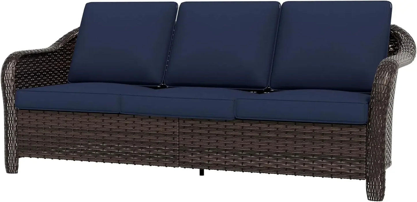General Use Outdoor Wicker Sofa All Weather Patio Rattan