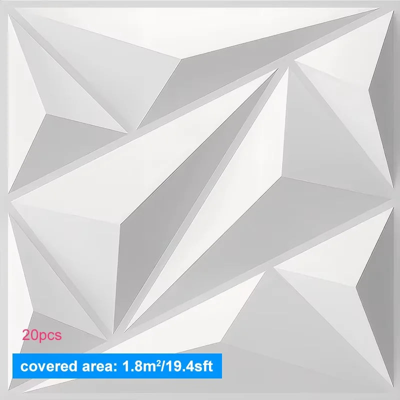 Hign-concerned 20Pcs 3D Wall Panels Indoor Decoration For Living Room Bedroom Office