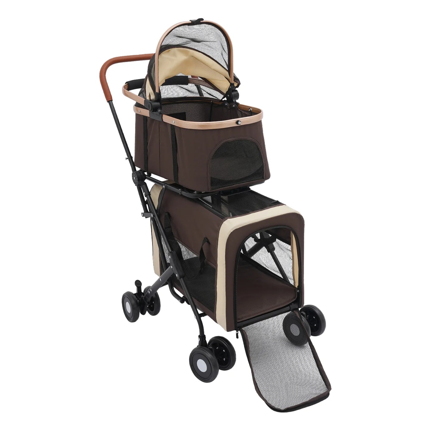 Hign Concerned 2 Tier Foldable Pet Stroller For Small Dogs