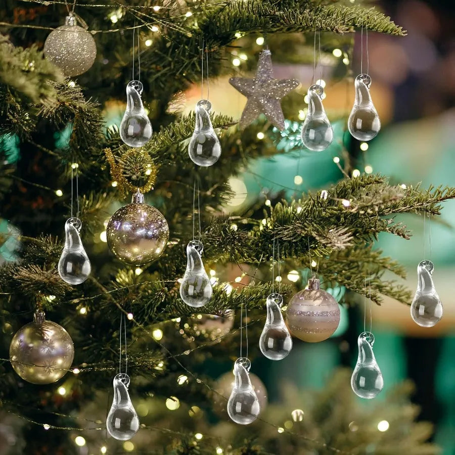 Crystal Teardrop Ornaments Hanging Christmas Decor Set