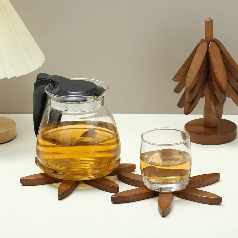 Bamboo Design Trivets Set 4 Piece Heat Resistant Coasters