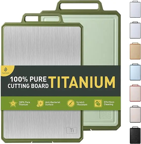 Titanium Cutting Board With Handle For Kitchen Chopping
