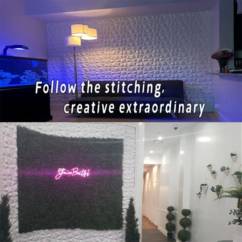 Hign-concerned 20Pcs 3D Wall Panels Indoor Decoration For Living Room Bedroom Office