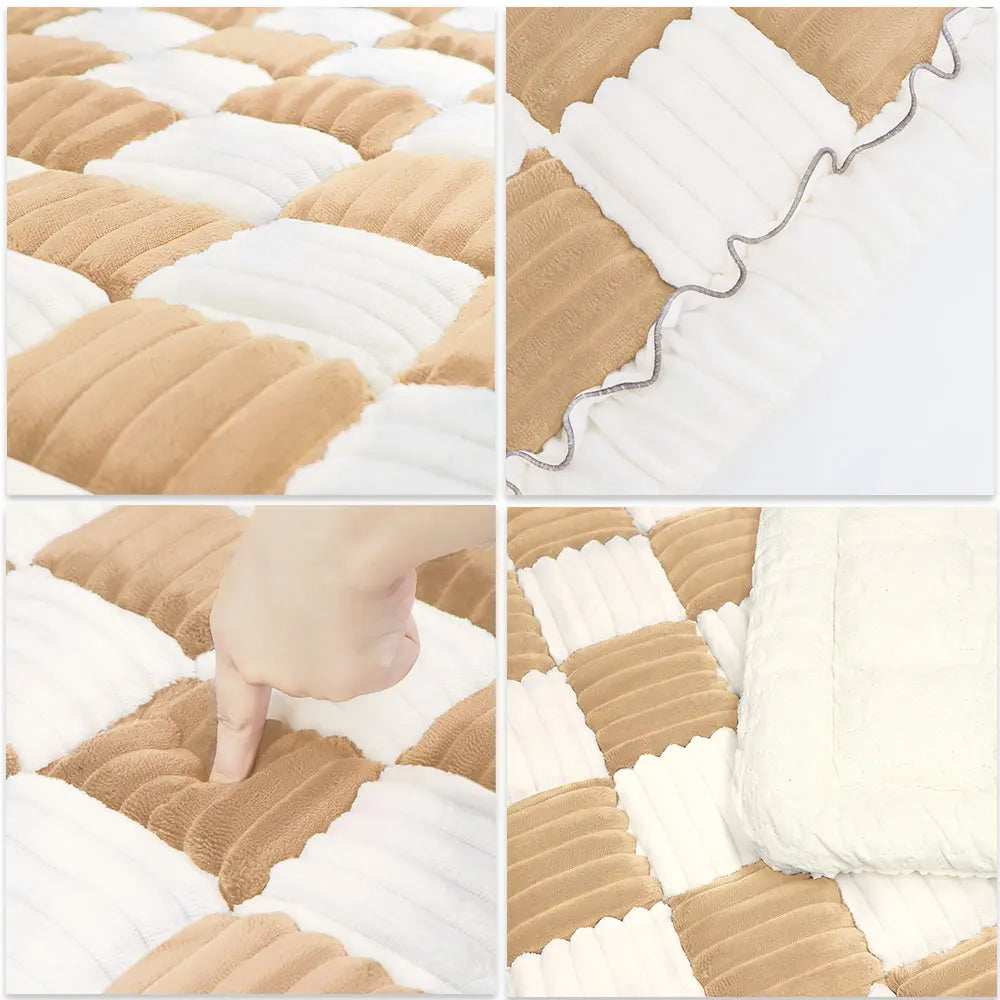 PETRAVELCN Dog Bed Warm Mat For Car Seat Cover Plaid