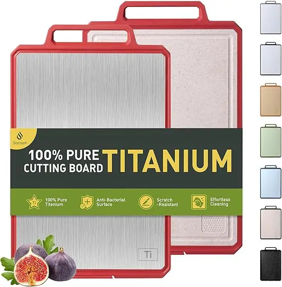 Titanium Cutting Board With Handle For Kitchen Chopping