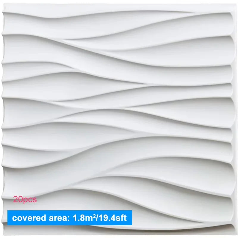 Hign-concerned 20Pcs 3D Wall Panels Indoor Decoration For Living Room Bedroom Office