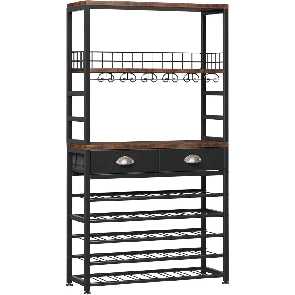 DAFIFY Freestanding 6 Tier Wine Cabinet With Storage