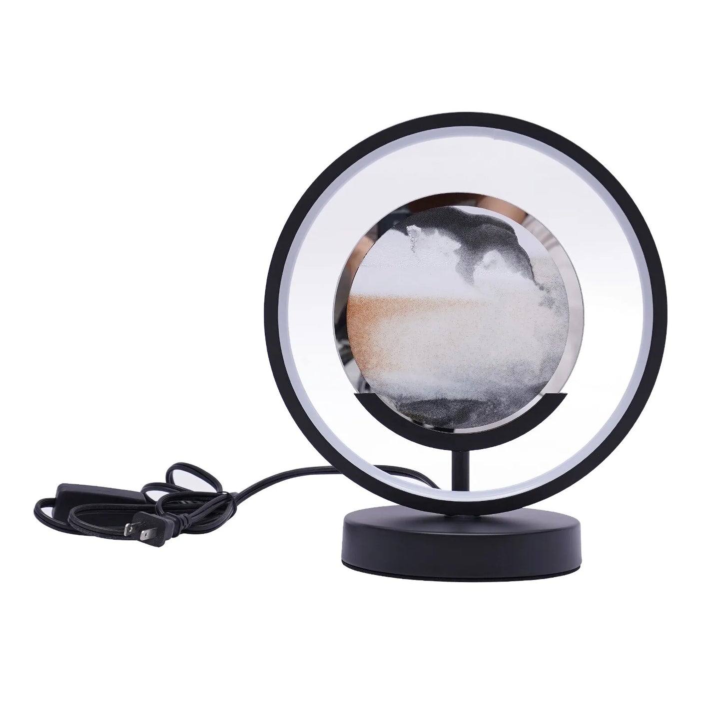 3D Round LED Moving Sand Art Lamp For Calming Decor