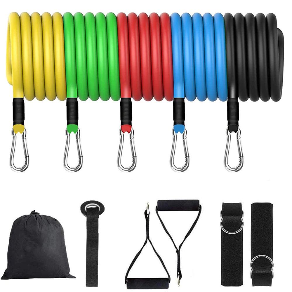 KUUBEED Latex Resistance Bands Set 11 In 1 Fitness Kit