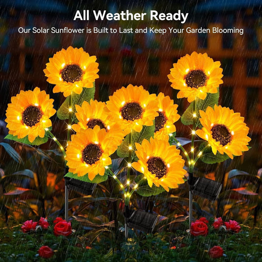 Solar Sunflower Lights for Outdoor Garden and Party Decor