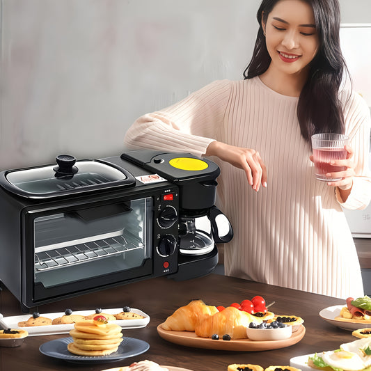 3-in-1 Breakfast Station Electric Kitchen Appliance for Home Use