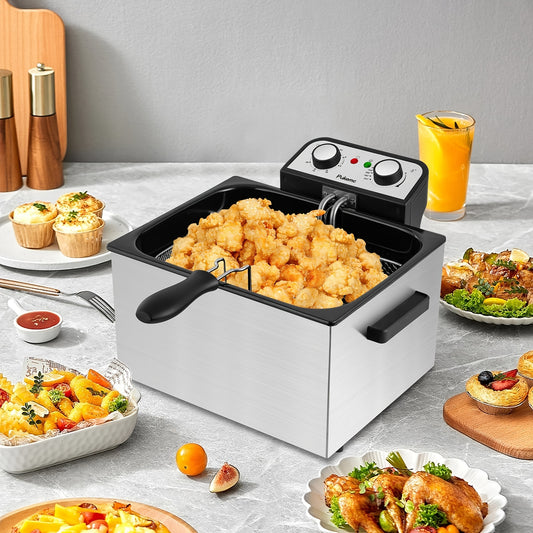 Dual Basket Deep Fryer with Adjustable Temperature and Timer