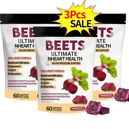 Premium Beetroot Gummies with CoQ10 for Heart and Circulation Health