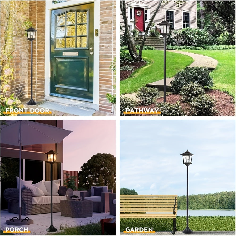 Solar Powered Aluminum Lamp Post Light for Outdoor Decor